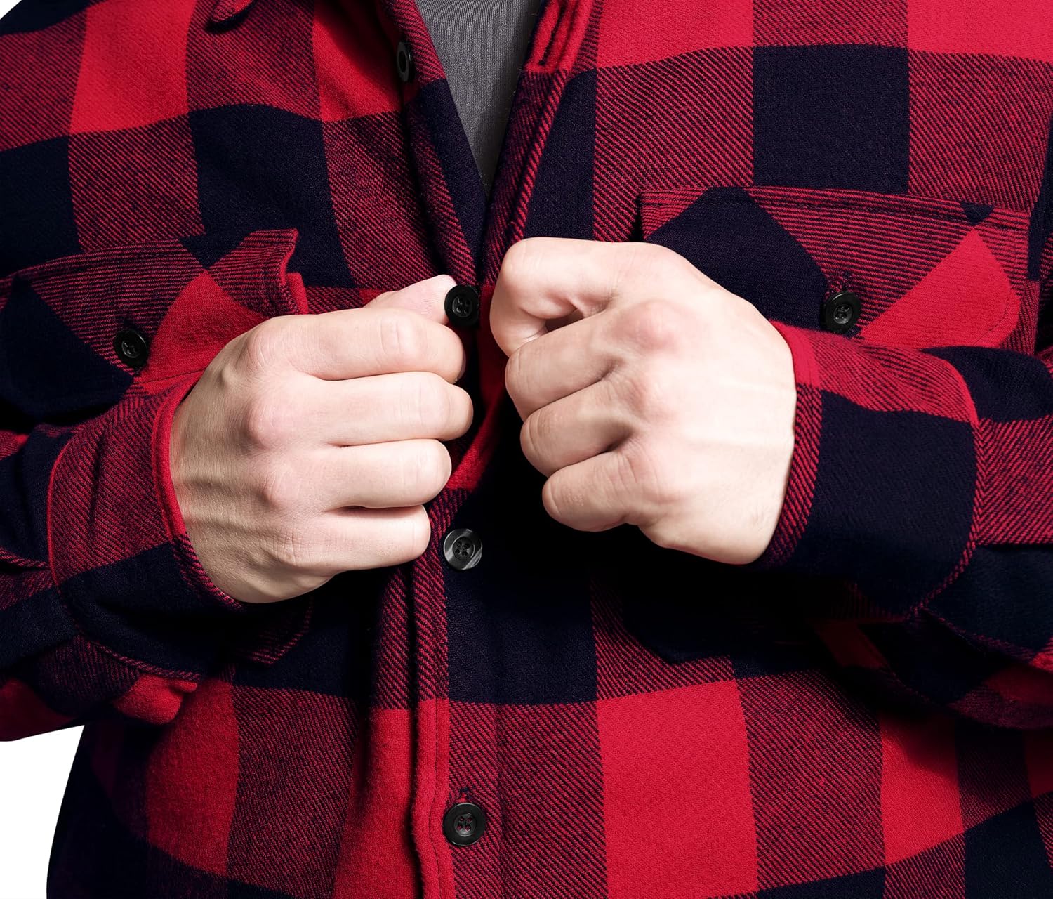 Rothco Extra Heavyweight Buffalo Plaid Sherpa Lined Flannel Shirt – Warm Outdoor Shacket, Blue Plaid, 3XL - Image 8