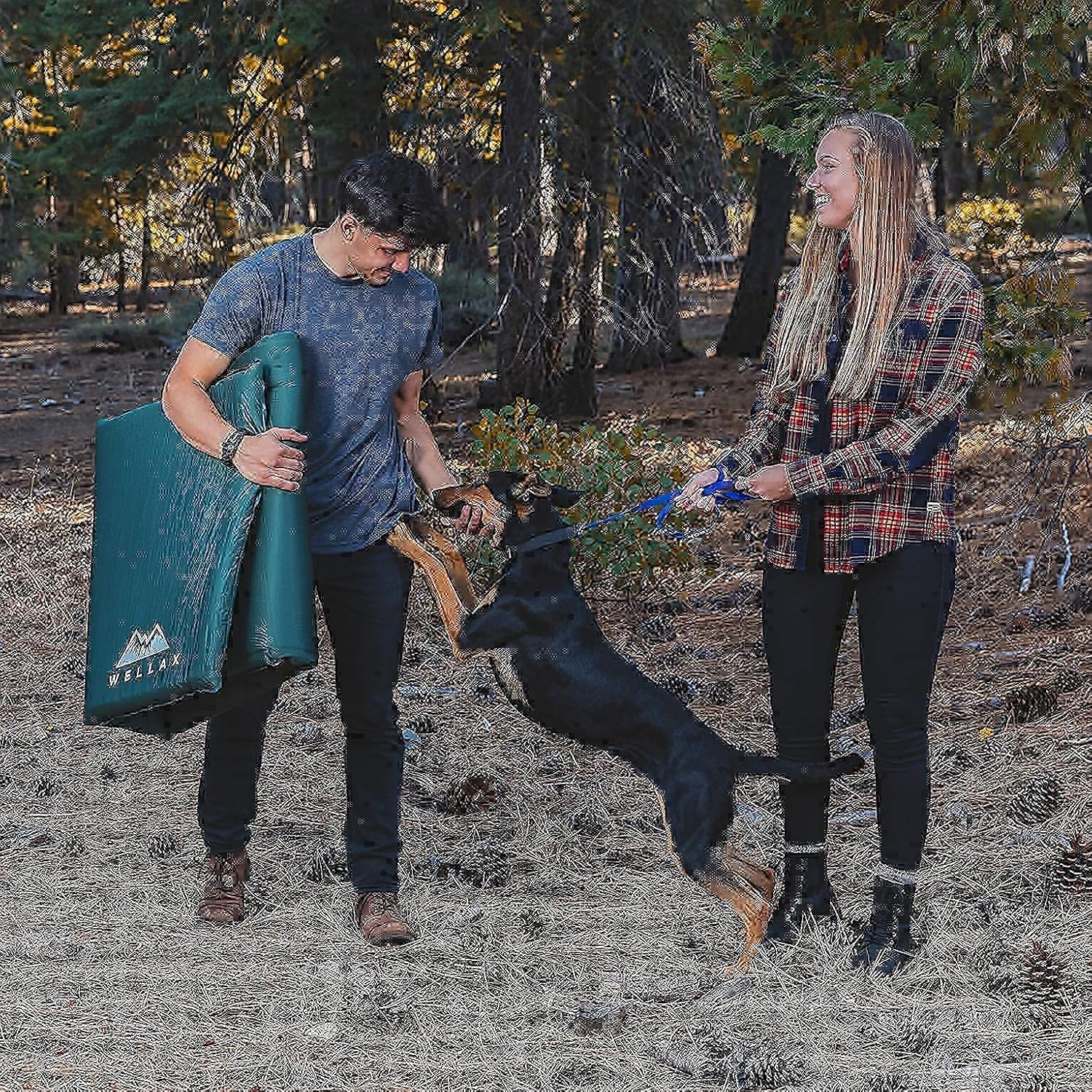 WELLAX UltraThick FlexFoam Sleeping Pad - Self-Inflating 3 Inches Camping Mat Ultralight Air Sleeping Pad - Inflatable Camping Mat : Sports & Outdoors