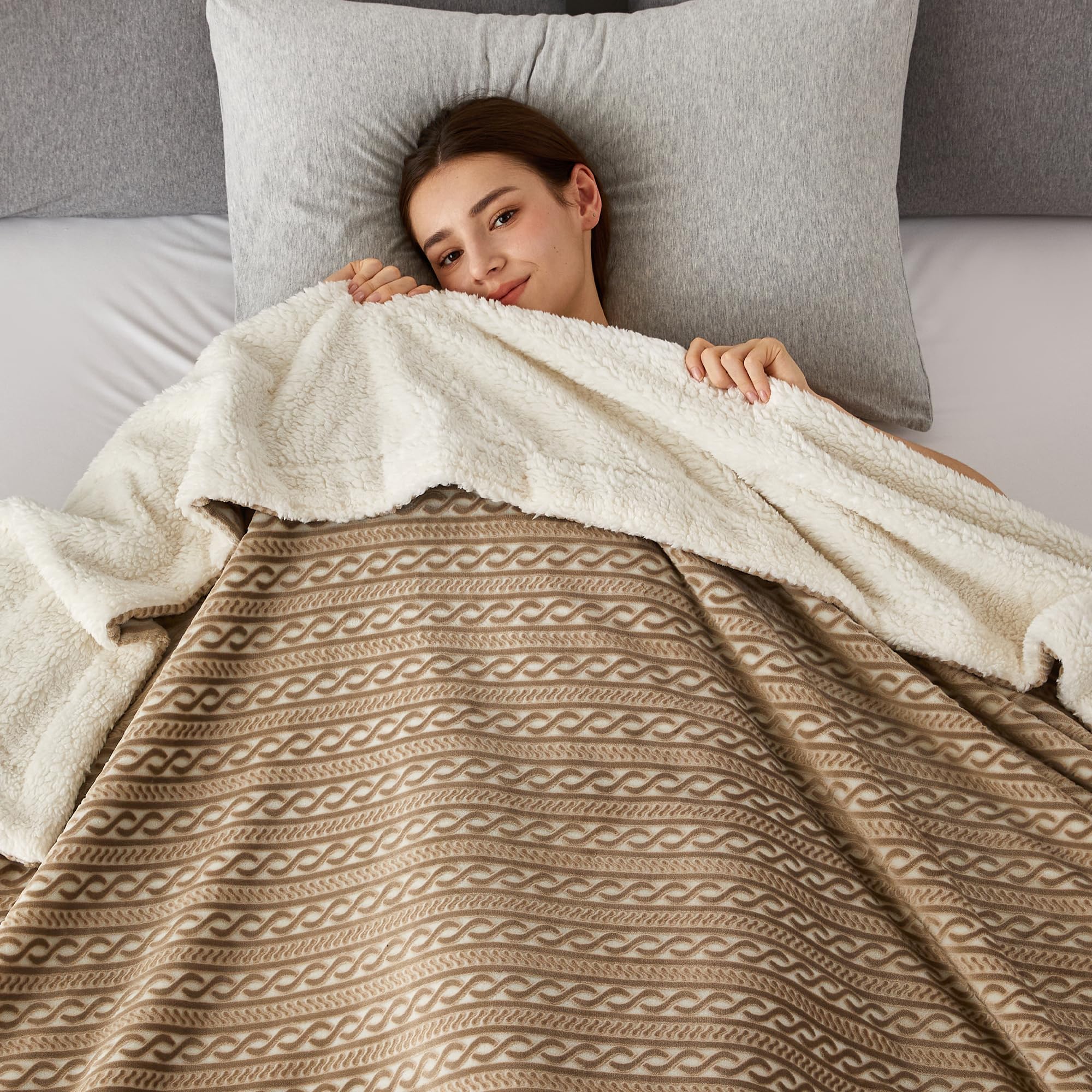 Weiche Fleece-Decke Mit Sherpa-Rückseite – Kuschelig & Gemütlich