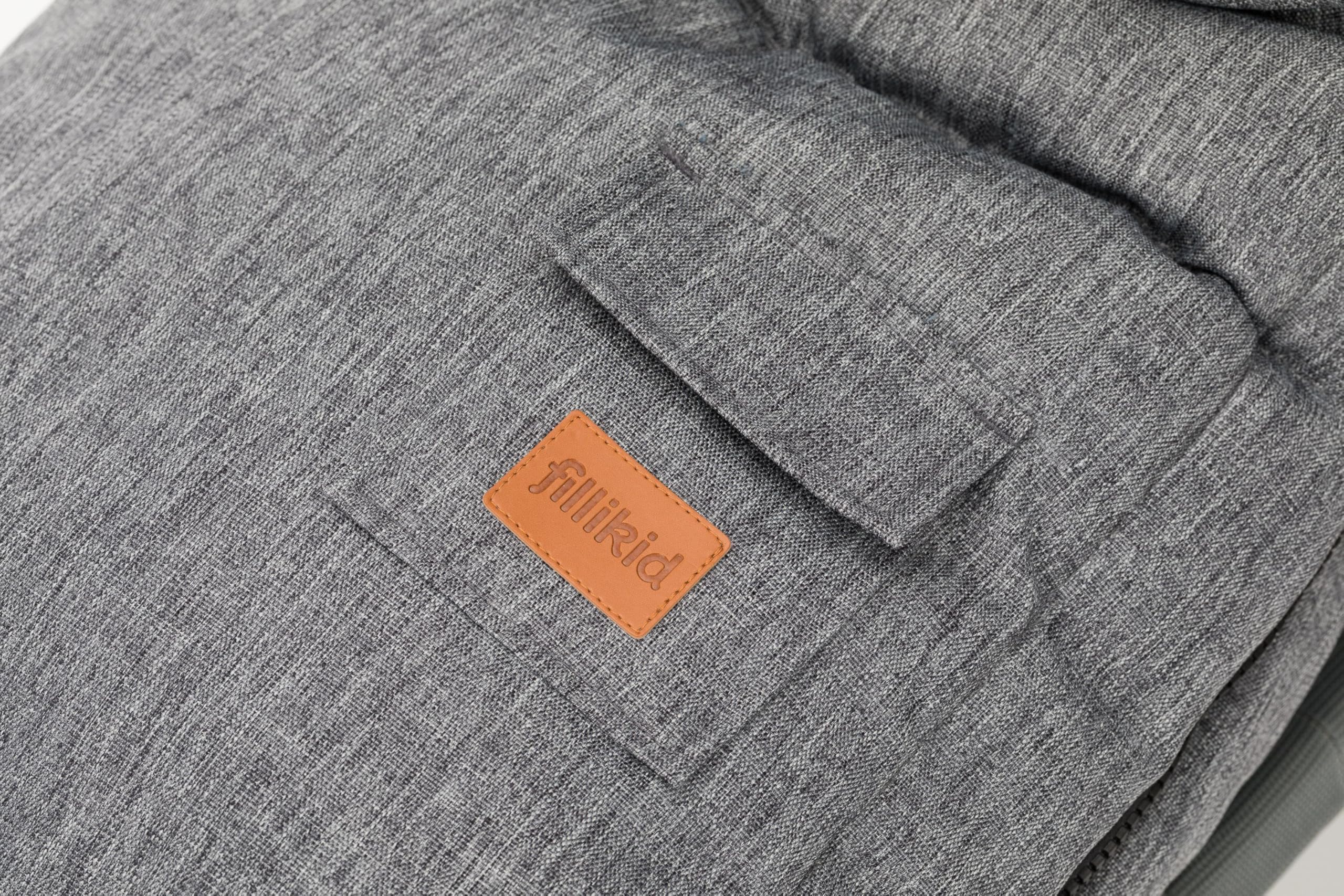 Fillikid Schlittensack Exklusiv | Warmer Fußsack für Holzschlitten mit Lehne | Winddicht & wasserabweisend | Kuscheliger Kragen in Felloptik | 100% Polyester | 70 x 60 cm | Perfekt für Winterausflüge