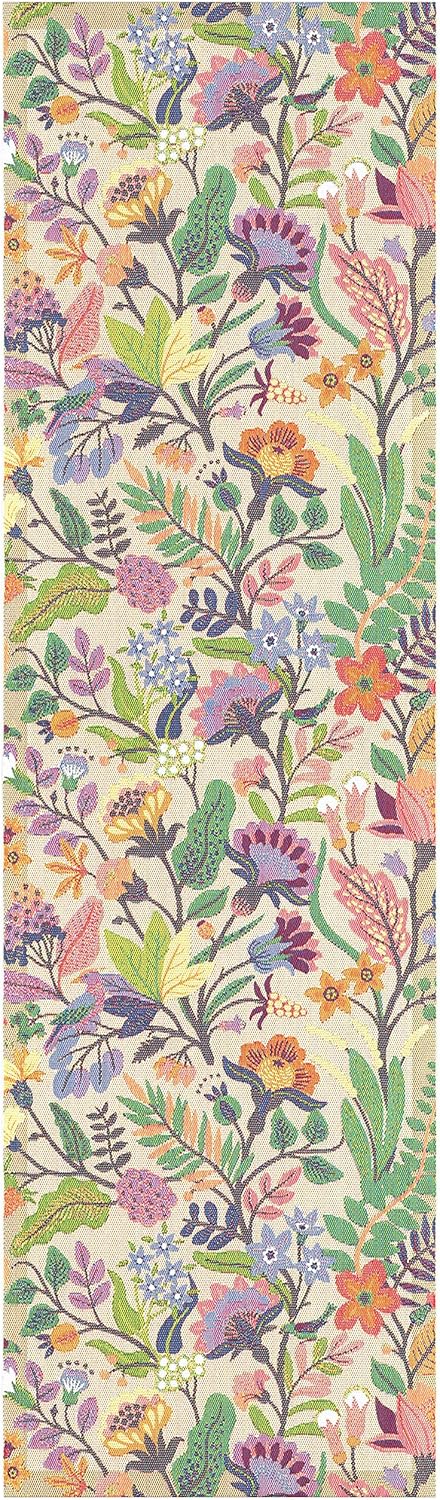 Ekelund Master Weavers 14" x 47" Natural Organic Cotton Fine Swedish Table Runner (Colourful)