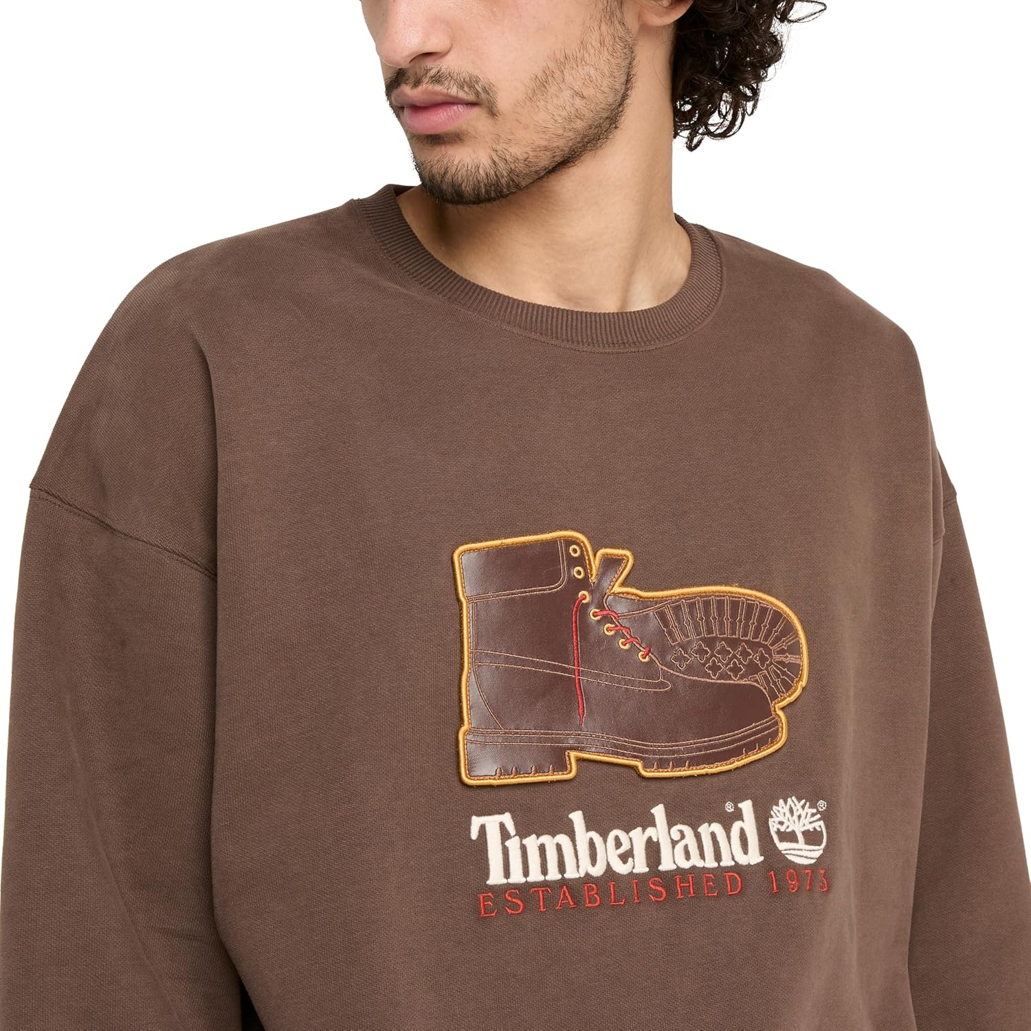 Timberland Mens New Box Fit Badge Crew Neck Sweatshirt - Image 6