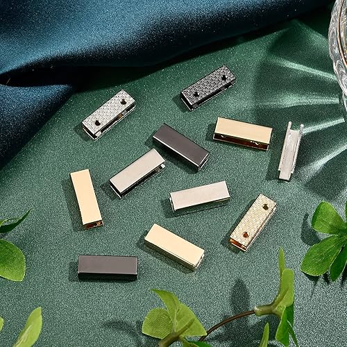 Miniatura 6 de WADORN 18 juegos de puntas de cinturón de metal con tornillos, bolsa de 0.98 pulgadas de ancho, hebillas decorativas para correas de bolso, hebillas