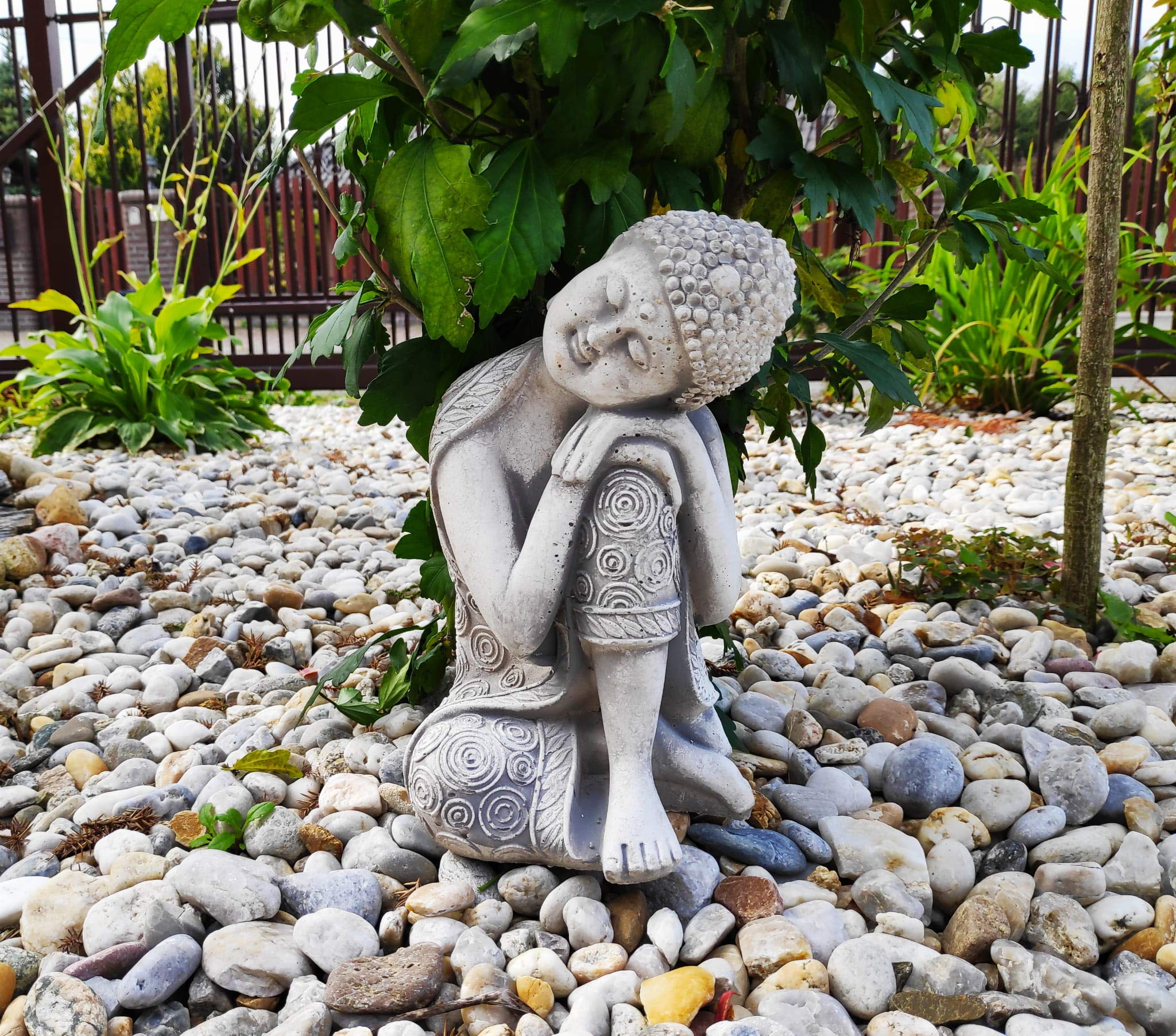 Ornement de décoration de Jardin Statue en Pierre - Koṇagamana Bouddha endormi à Droite