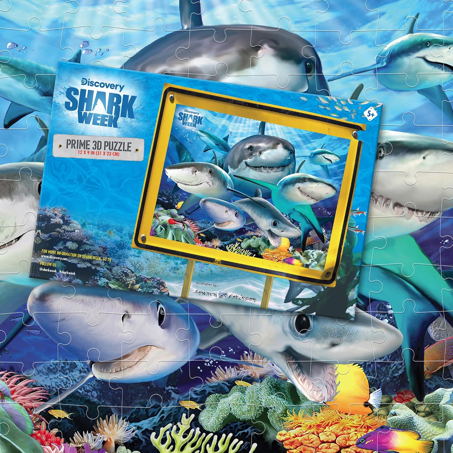 Prime 3D Selfies Howard Robinson Shark, 500-Piece 3D Jigsaw Puzzle, 12x9 image 5