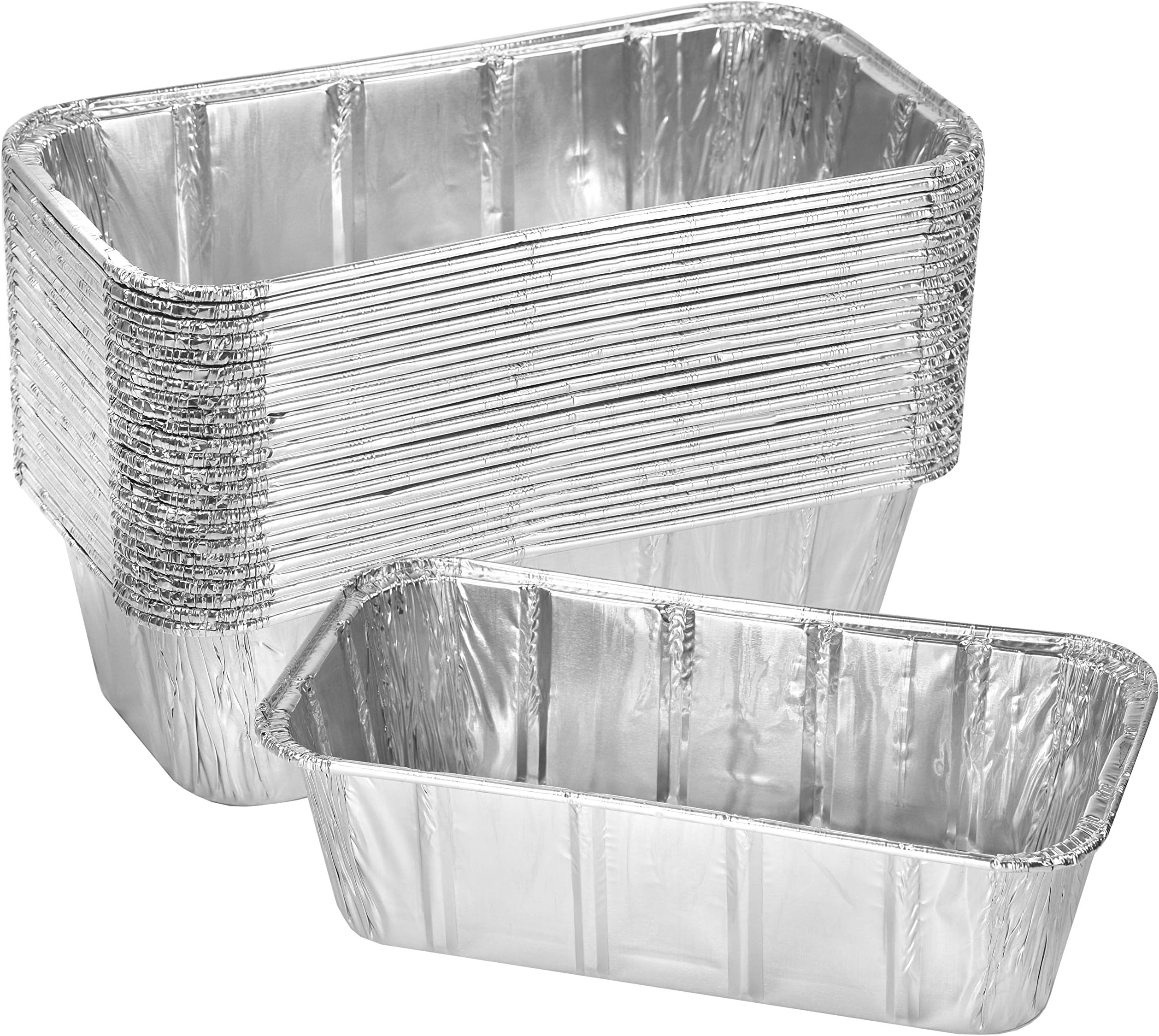 NYHI Thick Aluminum Loaf Pans 30 Pack 8 x 4 Inches 2 Lb Mini Baking Pans for Bread Lasagna Meatloaf Cake Heavy Duty Disposable Oven Bake Tin for Cooking Food Storage