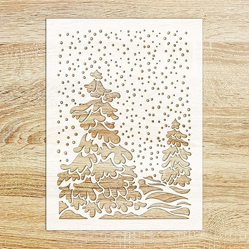 Plantilla de plantilla decorativa FLONZ para decoración de pared, álbumes de recortes y tartas (6 x 8 pulgadas)