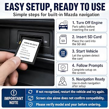 GPS Navigation SD Card KMV666EZ1C - Mazda Navigation SD Card for 2024 Mazda 3 / CX30, 2024-2025 CX5, 2023-2025 CX90 – Includes USA/Canada/Mexico Maps