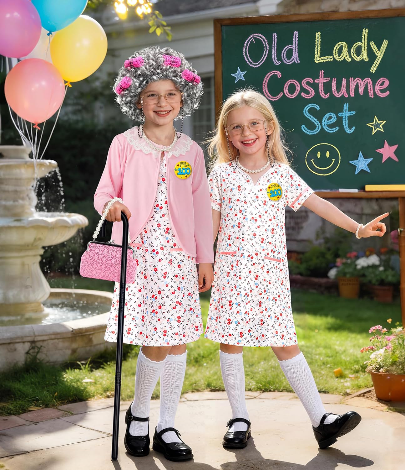 Princess Light Up Cape Dress Up Shoes Set & Old Lady Costume for Kids