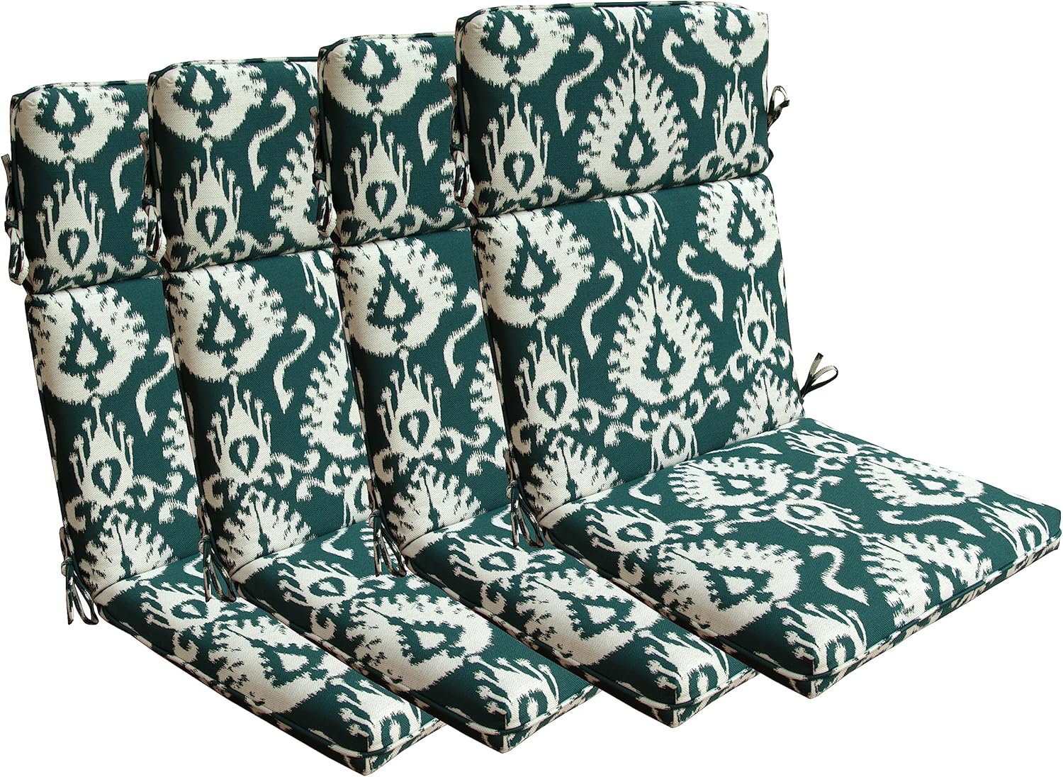 BOSSIMA Indoor Outdoor High Back Chair Cushions Replacement Patio Chair Seat Cushions Set of 4 Olefin Blue Vintage Flower