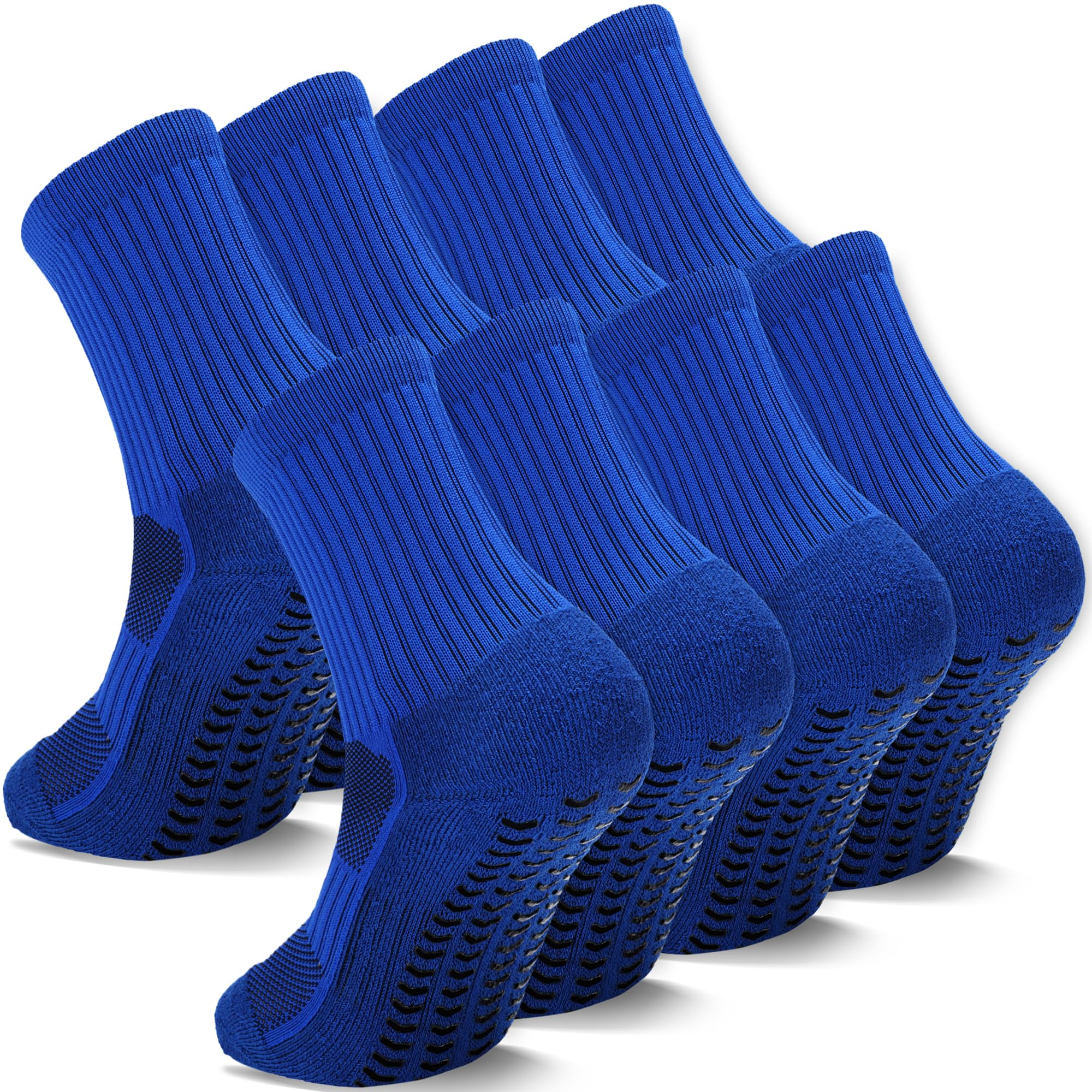 2/4 Pairs Kids Youth Grip Soccer Socks Cushioned Non Slip Athletic Sports Socks for Boys Girls Football Basketball