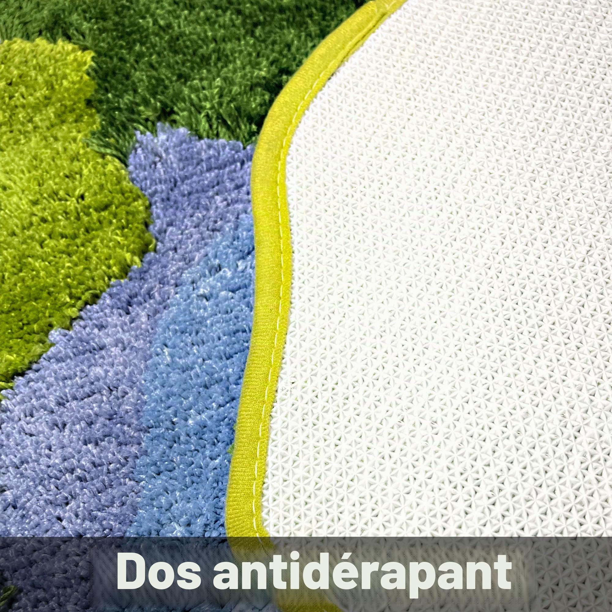 Tapis de mousse 3D à poils longs de 0,9 x 1,5 m – Tapis de bain tropical antidérapant ultra doux et lavable – Tapis de jeu pour enfants, tapis de sol pour chambre à coucher, salon, vert, 0,9