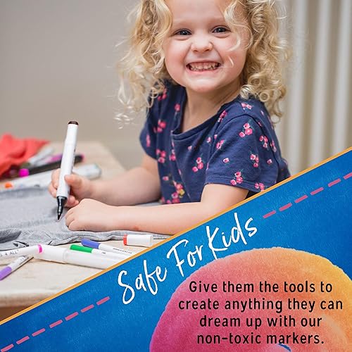 Miniatura 4 de Crafts 4 ALL Marcador permanente, marcador en tela sin sangrado, de dos puntas, paquete de 2 unidades