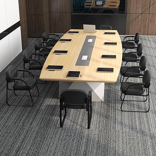 Miniatura 4 de Tangkula Juego de 2 sillas de invitados para sala de espera, sillas de recepción de oficina con base de trineo y reposabrazos acolchado, silla de