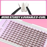 Vista 5 de VEYESBEAUTY Extensiones de pestañas de manga marrón, banda delgada e invisible, pestañas postizas individuales para principiantes, serie de cinco