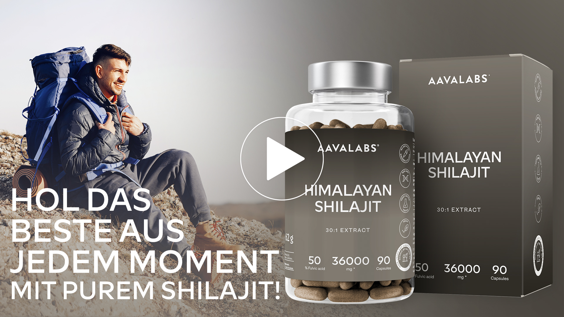 Pure Himalayan Shilajit Capsules High Dose 36000 Mg 30:1 Extract 50% Fulvic Acid & Humic Acid - Mumijo Shilajit Original Himalaya - Energy & Immunity
