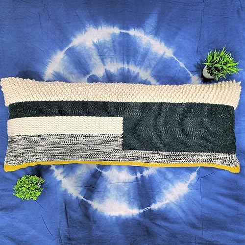 Miniatura 2 de Trade Star Funda de almohada lumbar moderna estilo bohemio copetudo, 100% algodón, para oficina, altamente duradera, de alta calidad, funda de