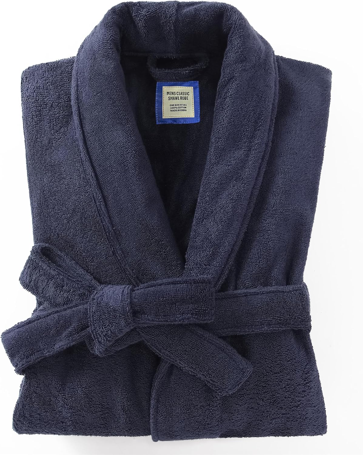 Men's Robe,Pure Cotton Robe for Men,Absorbent Bathrobe,Luxurious Terry Cloth Bathrobe with Shawl Collar