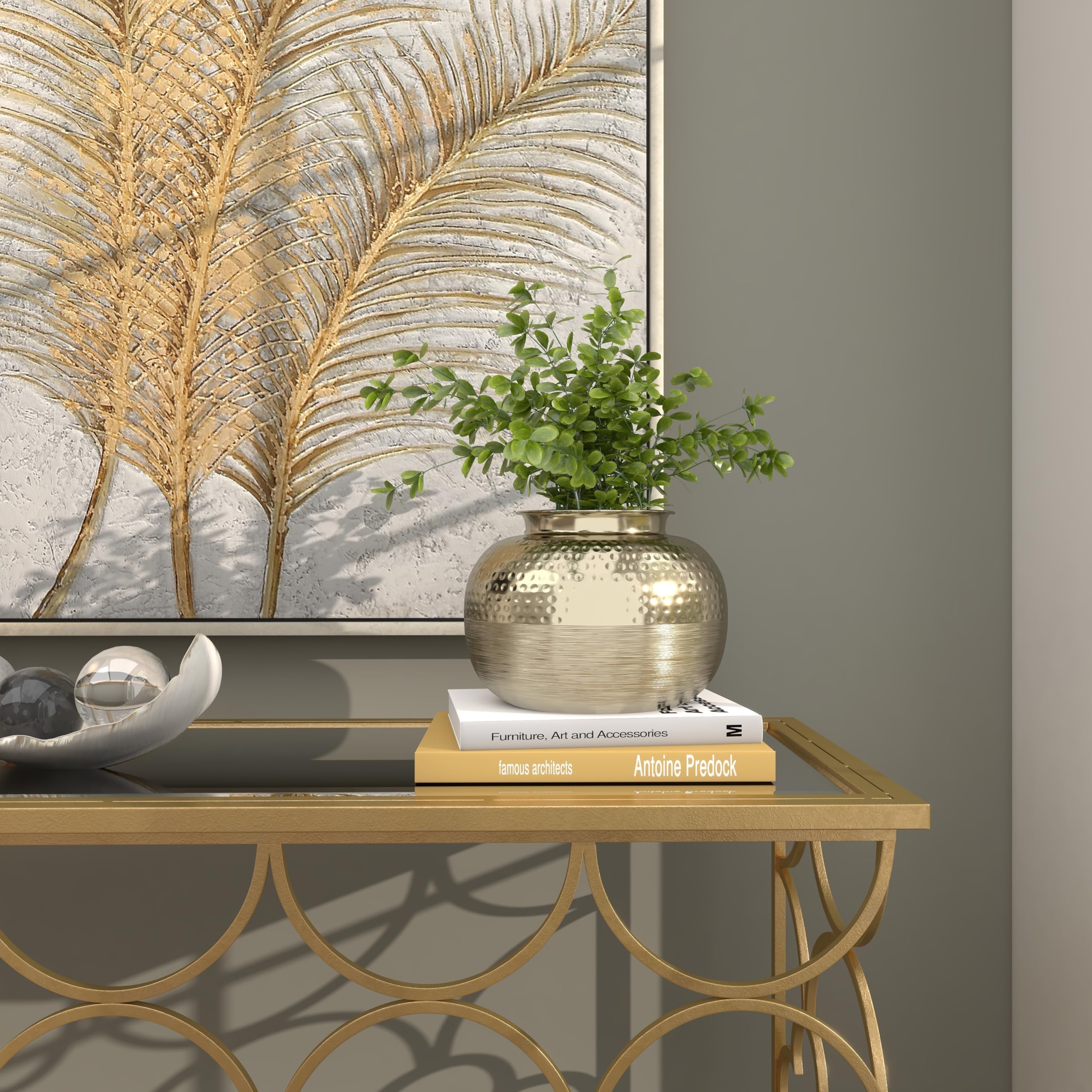 Amazon.co.jp: Deco 79 アルミつや消し花瓶 ハンマートップ付き 10