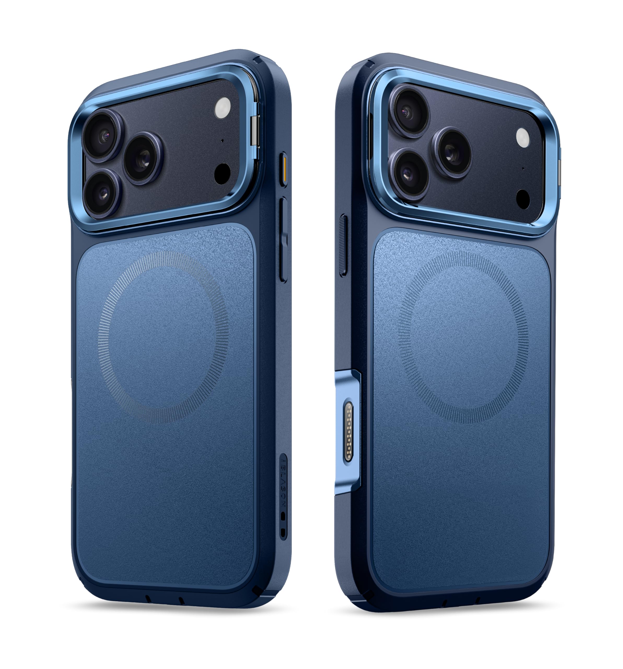 i-Blason Etui do iPhone'a 17 Pro MagSafe z podstawką [szkło hartowane 9H] [przycisk sterowania aparatem] Etui bumper, wytrzymała obudowa ochronna, magnetyczna obudowa na telefon 6,3" 2025 (Azure)