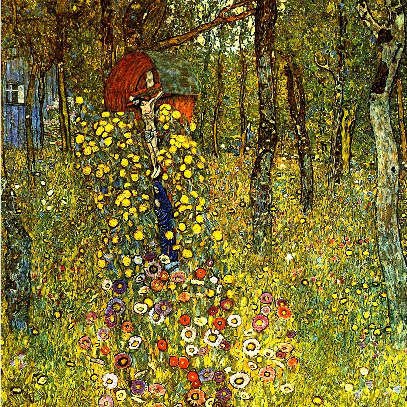 Jardin avec crucifix Klimt impression giclée décoration murale