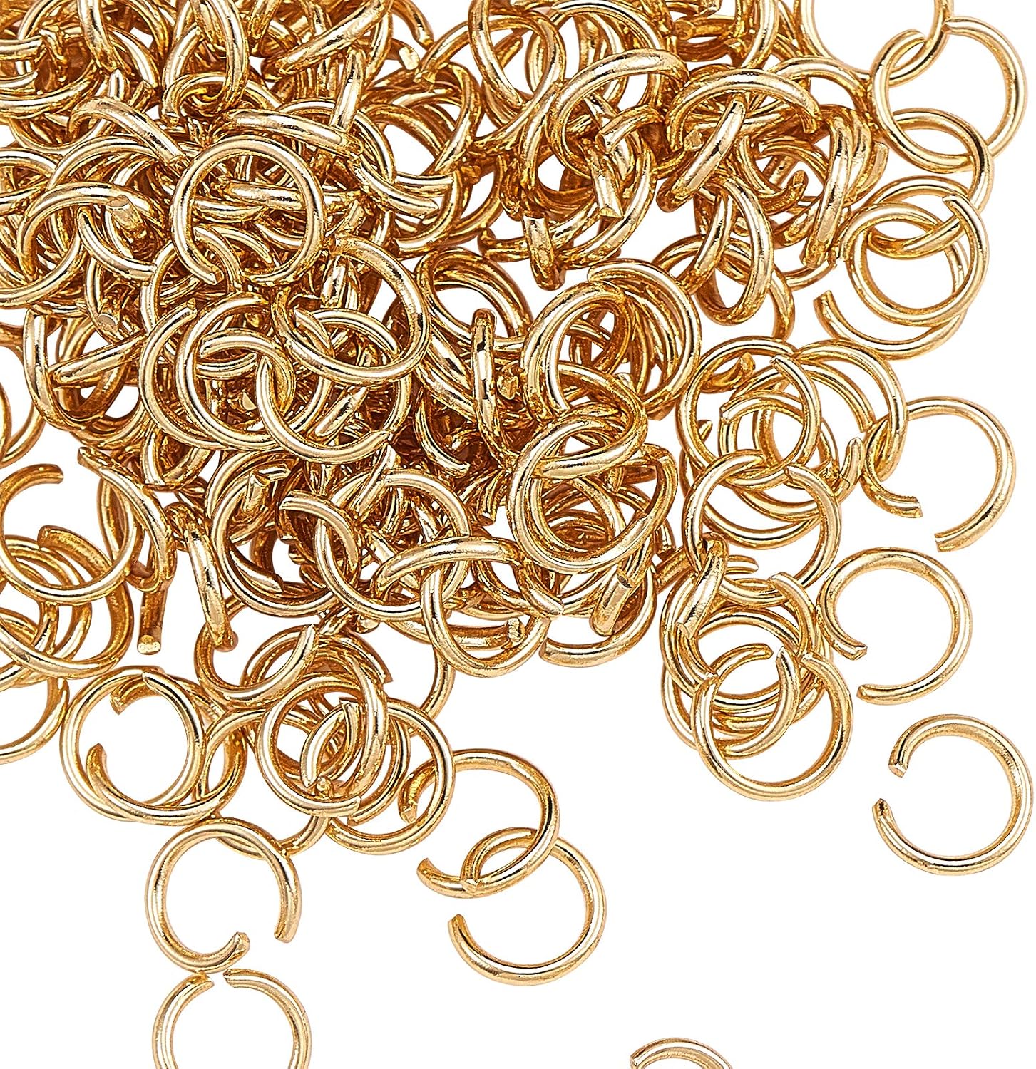 DanLingJewelry 200 pcs 304 Stainless Steel 23 Gauge Open Jump Rings 5mm for Jewelry Making Connectors Jewelry Finding Golden Color