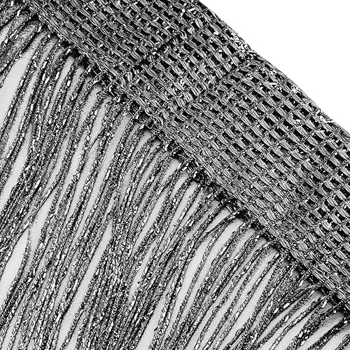 Miniatura 5 de Duosuny - Cortina decorativa de cuerdas, para hogar, restaurantes, bodas, etc., Tela, Negro