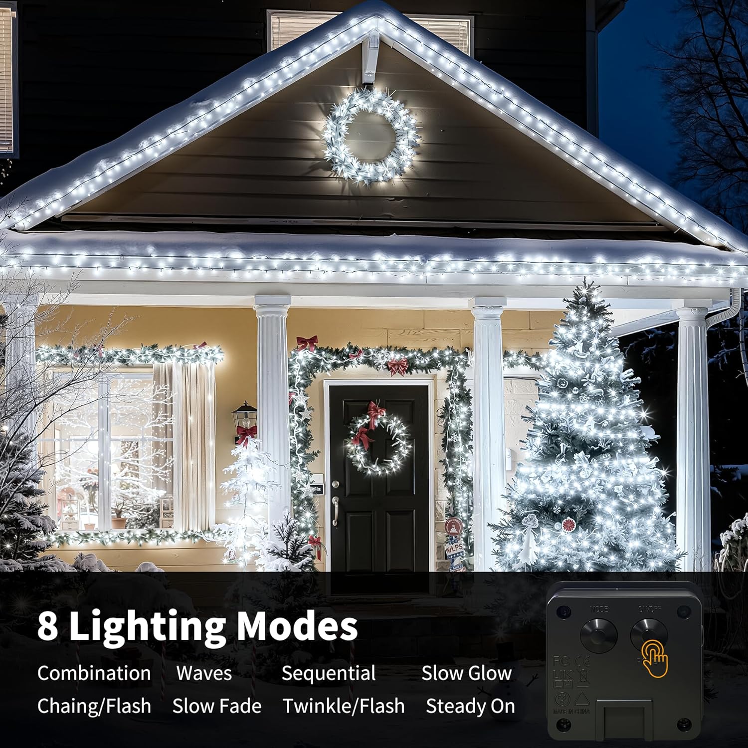 [6 Pack] Solar Christmas Lights Outdoor, 236 FT 600 LED Solar Twinkle Light Outdoor with 8 Modes & Memory Function, Waterproof Chrismas Lights for Xmas Tree Party Decorations