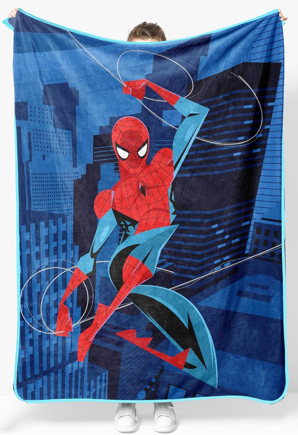 Sunny Side Up Kids Plush Throw Blanket – Children's Soft & Comfy Throw for Couch or Bed – Cozy Home Décor for Living Room & Bedroom, Blue - Spiderman, 46x60 - Throw Blanket