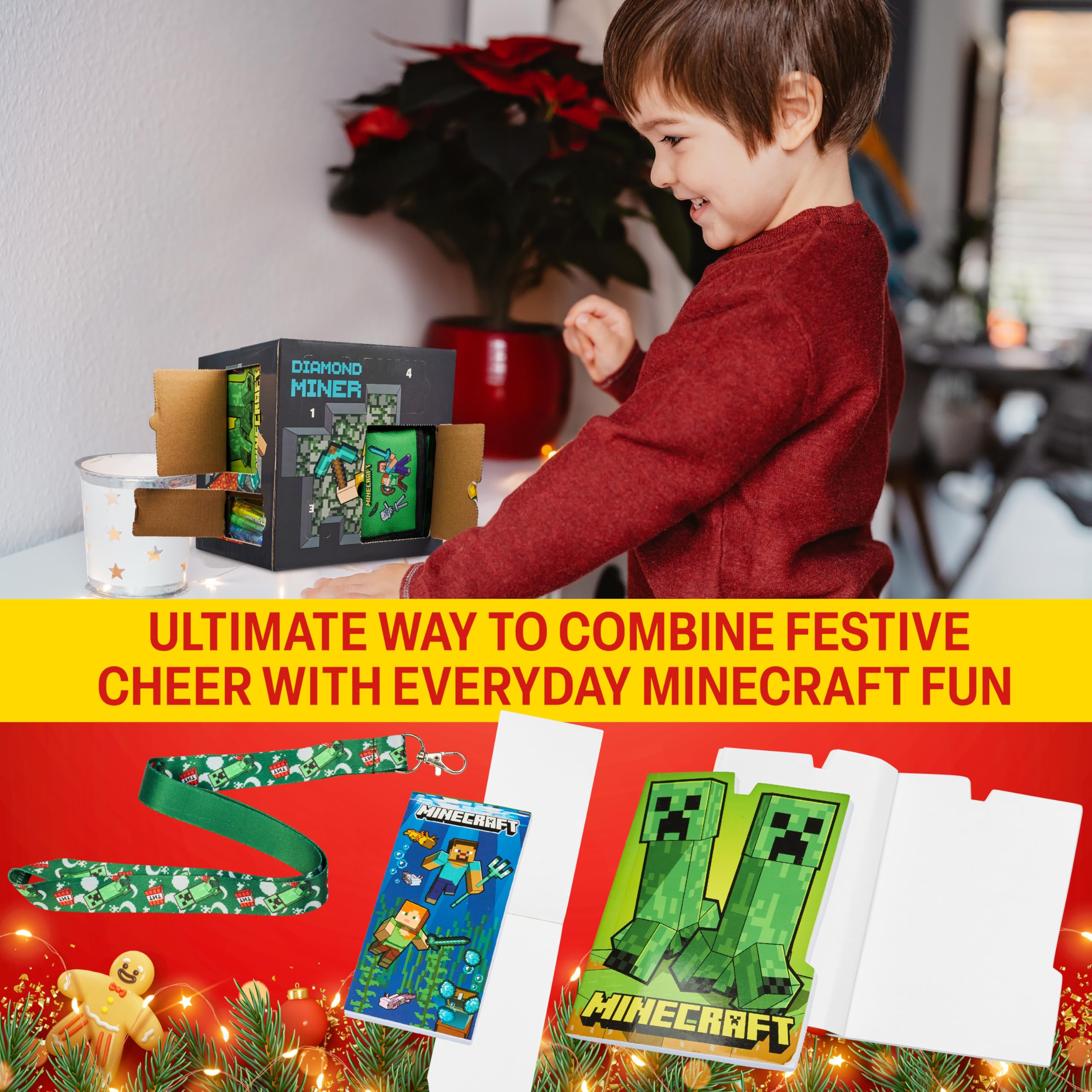 Minecraft Advent Calendar 2025 for Kids Teens Creeper Stationery & Accessories Christmas Countdown Calendar - Image 4