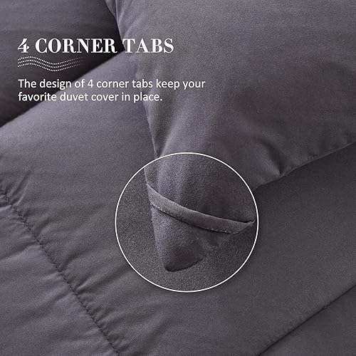 Miniatura 10 de HARBOREST Edredón individual  Edredón de plumón alternativo para todas las estaciones, relleno de edredón ligero con 4 pestañas en las esquinas, 88