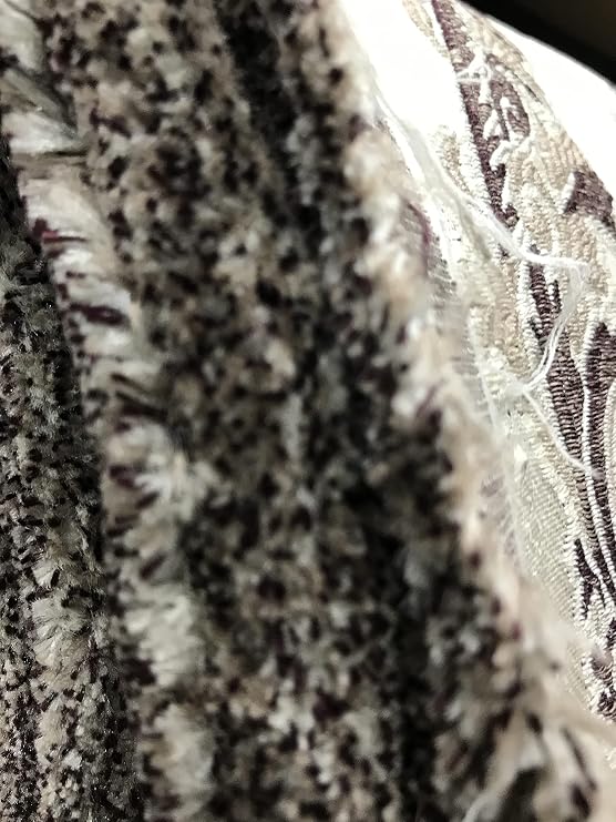Luxurious Premium Vintage Damask Design Jacquard Fabric for Upholstery, Window Treatments and Craft - 54 inches Width - Fabric by The Metre (Brown)