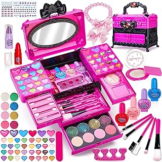Lubibi Children's Make-Up Set, 71-Piece Washable Vanity Case for Girls, Halloween, Christmas, Role Play, Birthday Gifts, Toy for 3-12 Years