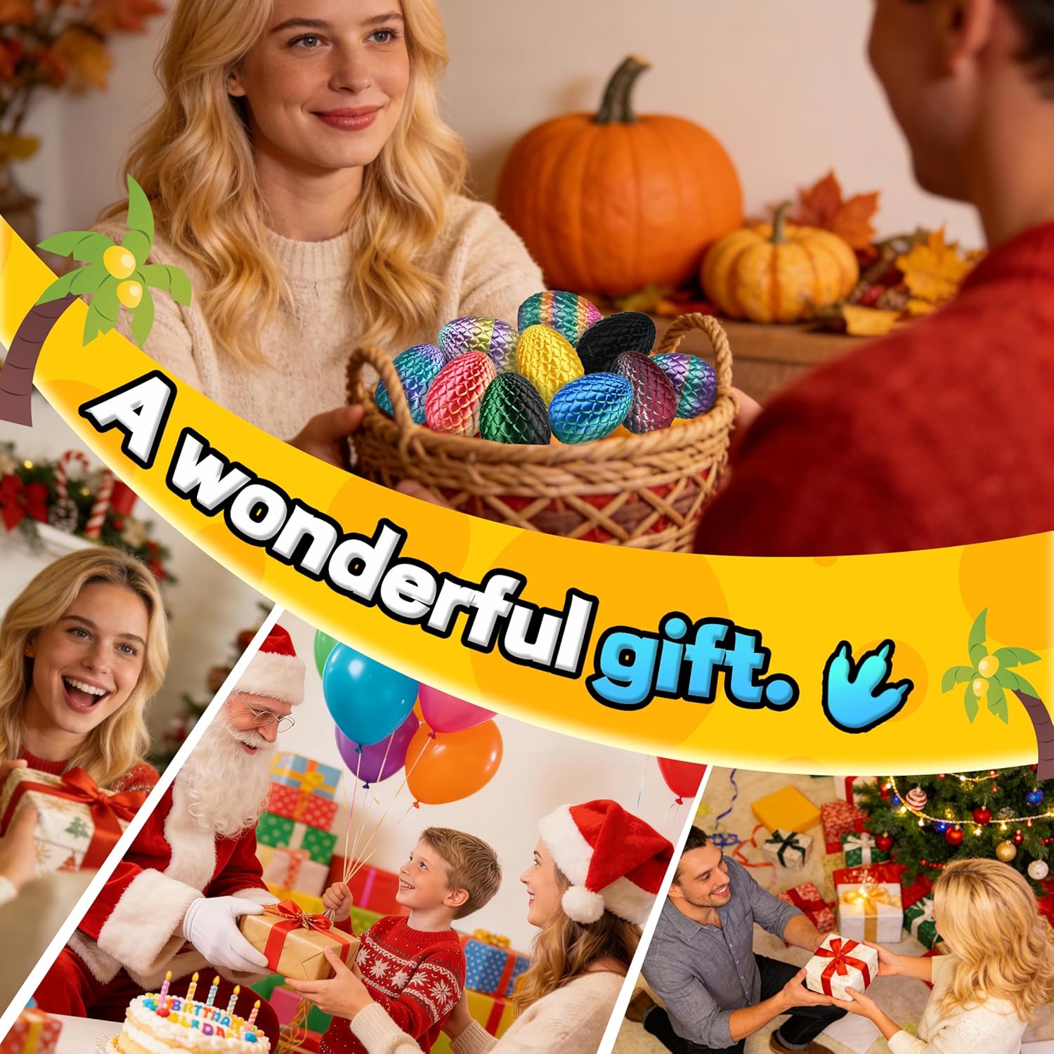 24PCS 3D Printed Dragon Eggs, Prefilled Easter Dragon Egg with Dragon Toy for Basket Stuffers, Unique Easter Basket Essentials for Kids Goodie Bag Fillers, Classroom Prize Supplies