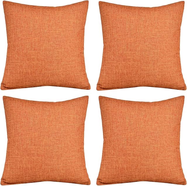 GONOVE Cushion Cover,4 Pack 45×45cm Linen Cotton Pillowcase Vintage Style Square Throw Pillow Covers Decorative Cushion Covers for Sofa, Couch, Bed, Bench