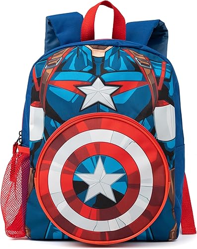 Vista 6 de Marvel Juego de mochila de 4 piezas para niños Paquete de mochila de superhéroe para niños con bolsa escolar, estuche para lápices, bolsa