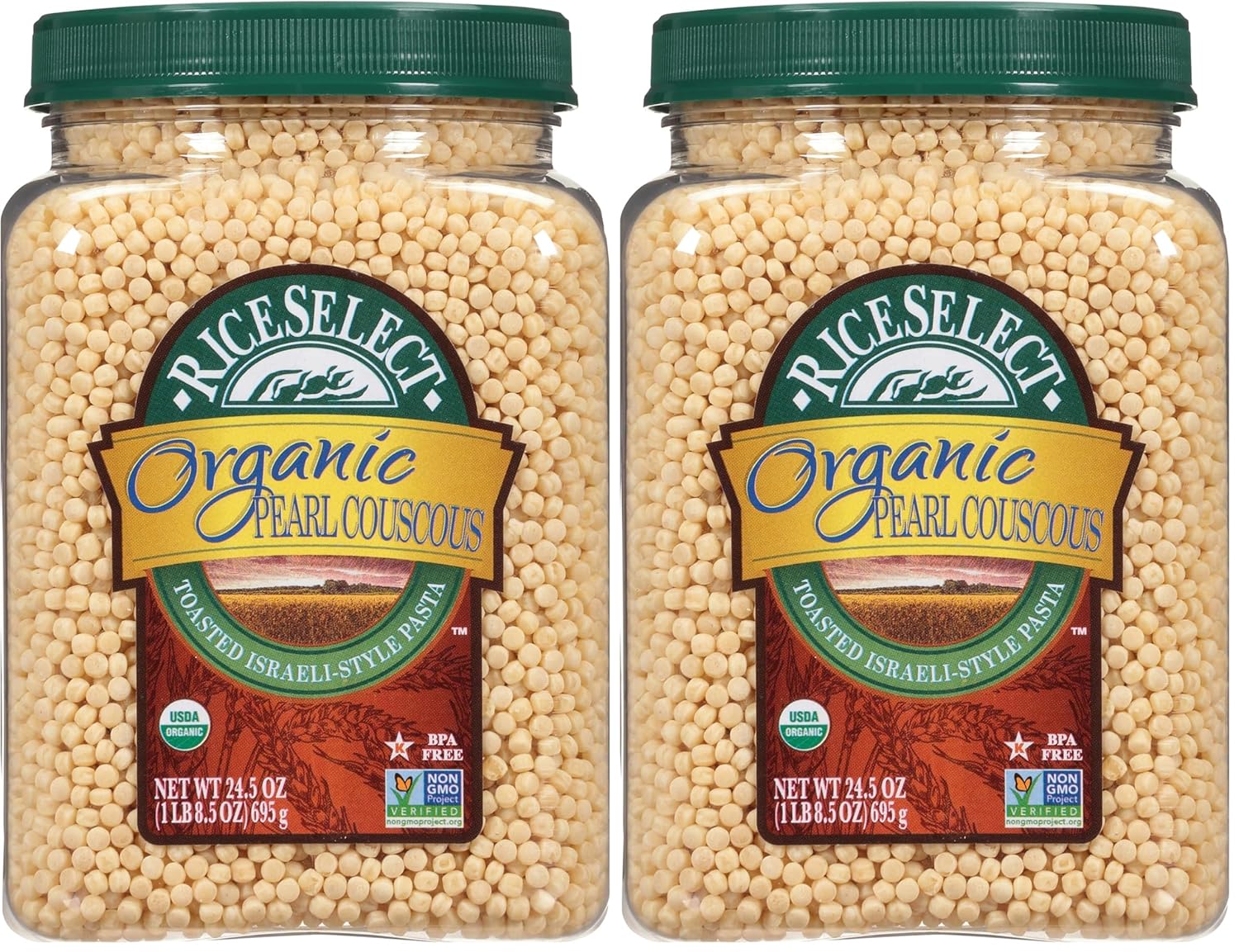 RiceSelect Cuscús orgánico perlado, 24.5 onzas (paquete de 2), 903951SU