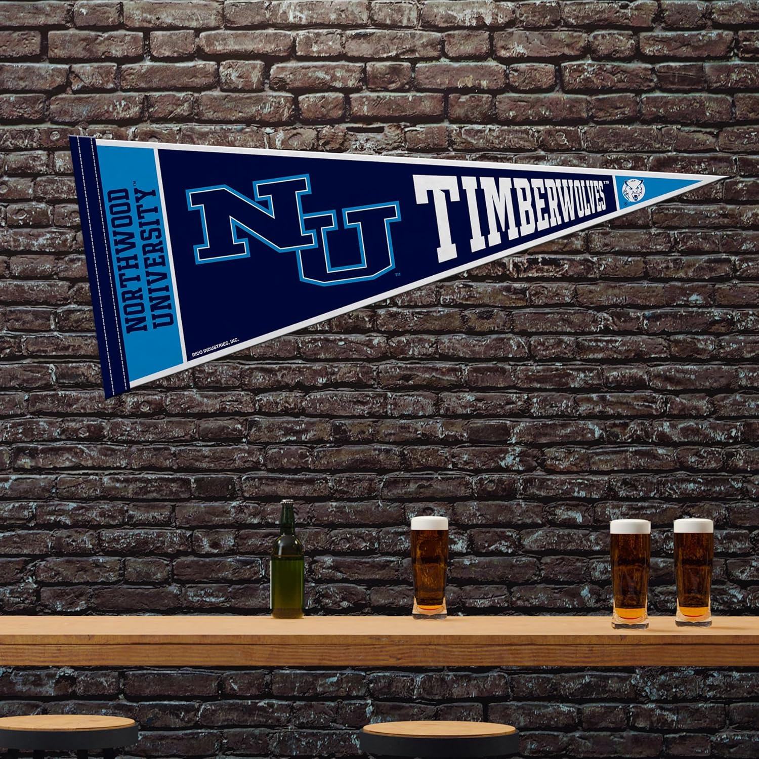 Rico Industries NCAA Northwood Timberwolves 12" x 30" Felt Wall Décor Pennant - Great for Home/Bed Room/Man Cave Décor - Image 2