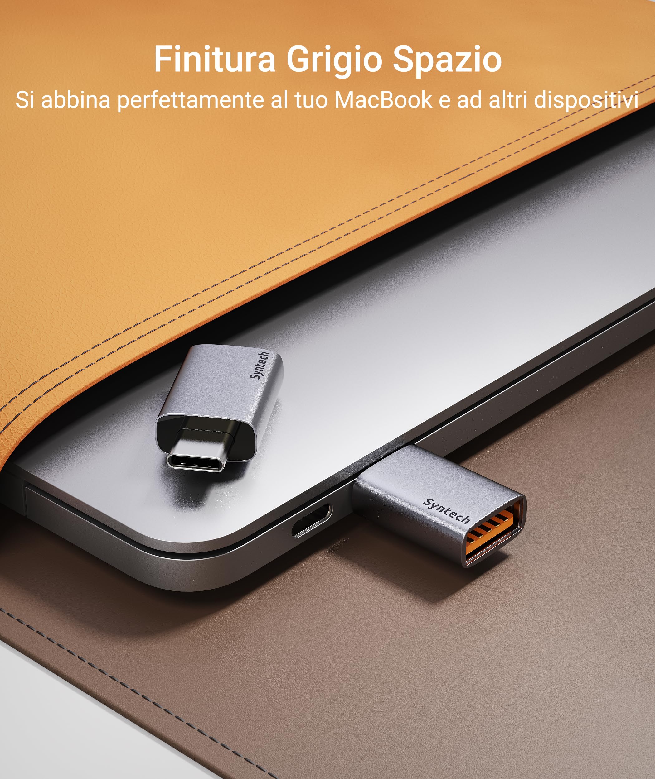 Syntech Adattatore USB C a USB (2 Pezzi), USB 3.2 Gen 2 da 10 Gbps, Adattatore USB C Maschio a USB A 3.2 Femmina Compatibile con iPhone 15 Pro Max/iPad/iMac/MacBook Pro e Dispositivi Thunderbolt 4/3