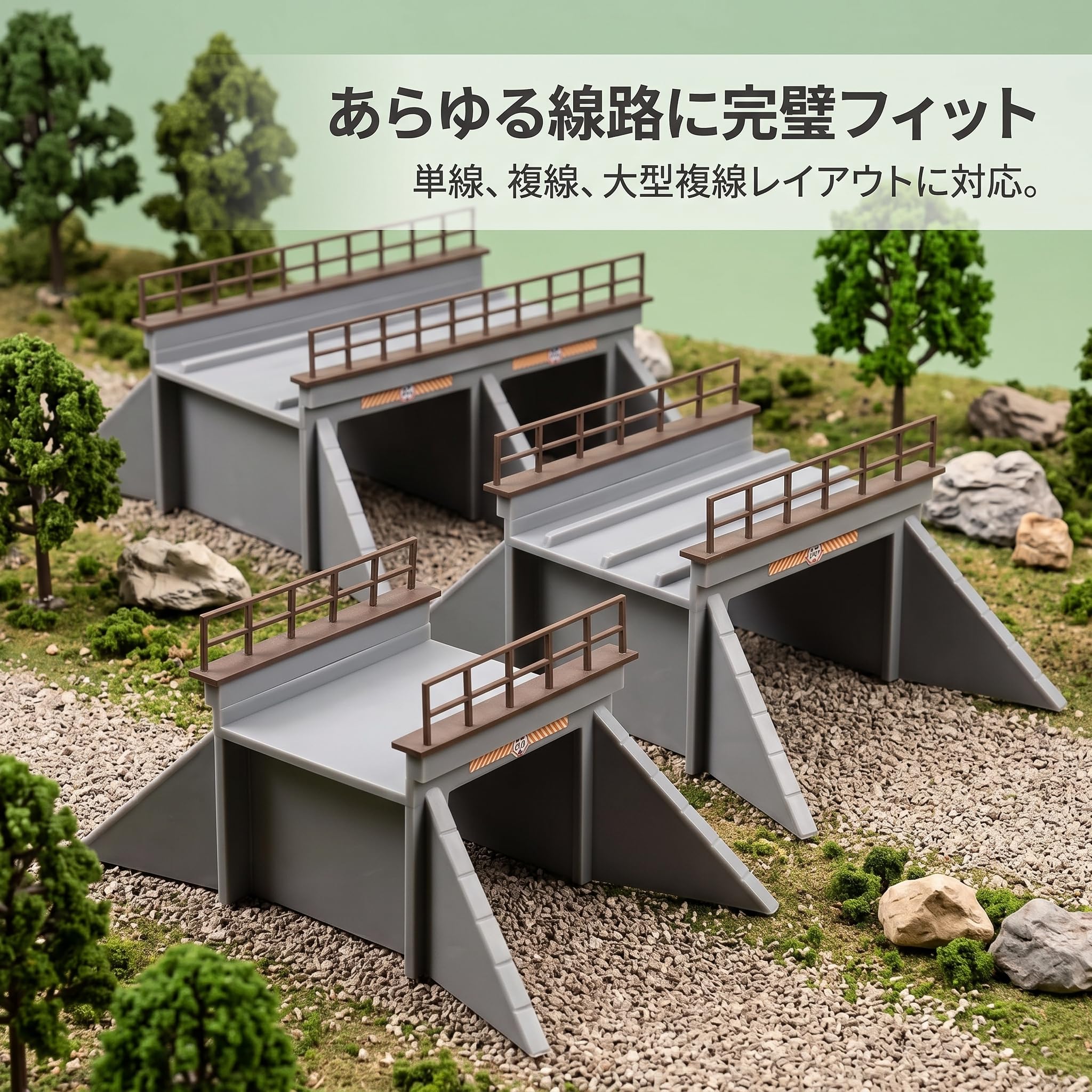 Kit Culvert per Diorama Ferroviario 1:87, Accessorio per Modellismo Ferroviario, train model scene, Doppio binario grande