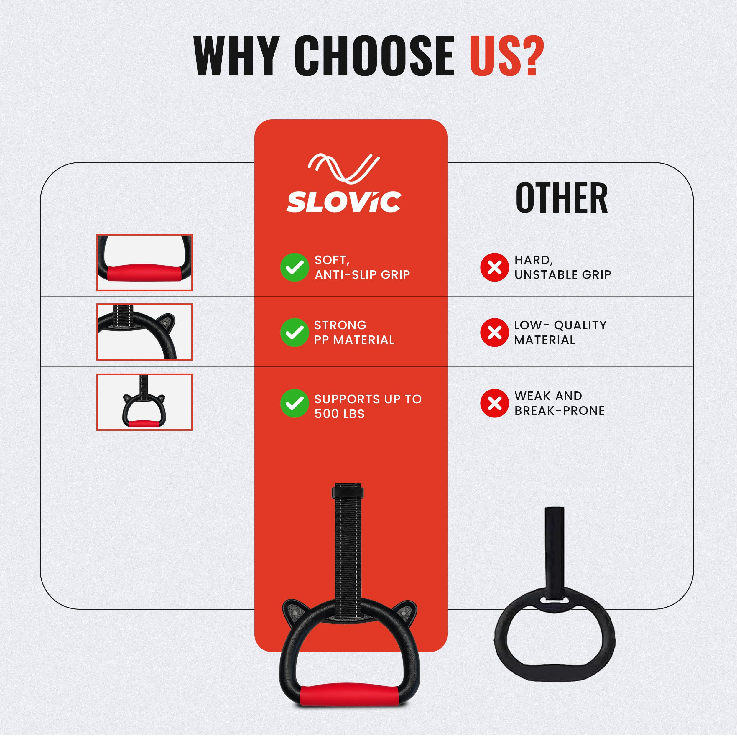 Slovic Gymnastics Rings for Kids - Build Strength! -6