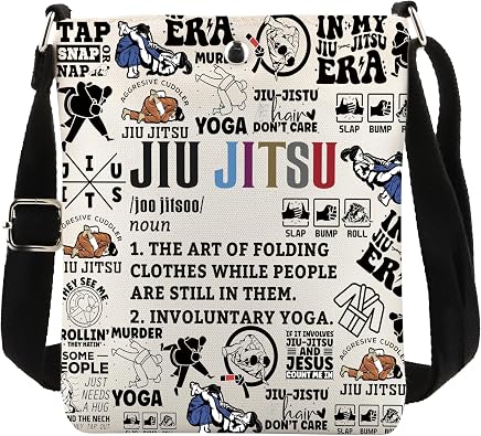 POFULL Jiu Jitsu Crossbody Bag Martial Artist Gift Judoka Gifts Martial Art Lovers Gift Combat Sport Gift Jujitsu Coach Gift