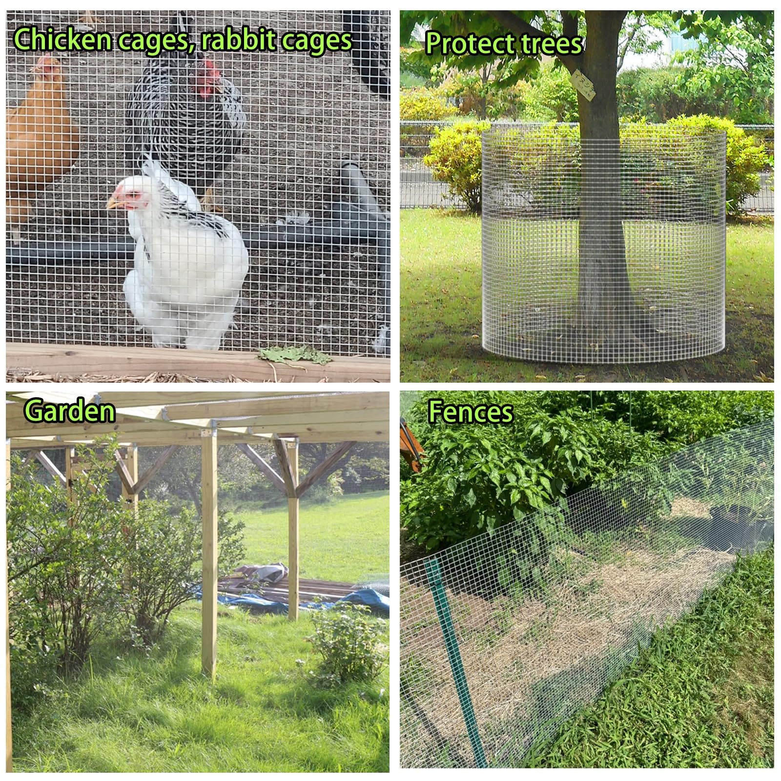 Malla de Alambre, Malla Electrosoldada, Tela Metálica De Acero Inoxidable, Malla Cuadrada Alambre para Pollos Valla Paneles Barrera para Jardinería Pajarera,Malla ganadera(1mx3m(39inx9.8ft))
