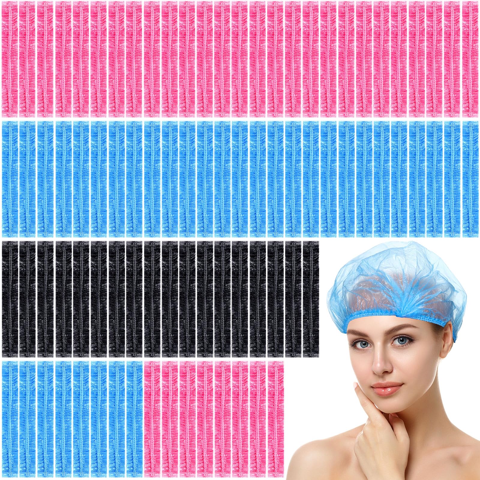 Leyndo 1000 Pcs Disposable Shower Caps Waterproof Plastic Bath Caps Bulk, Elastic Hair Processing Thick Waterproof Bath for Women, Spa Party Travel,