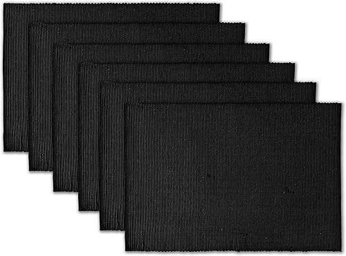 Miniatura 5 de Juego de 4 manteles individuales acanalados 100 % algodón, 13 x 19 pulgadas, color amarillo, para uso diario, Acción de Gracias y otoño, manteles