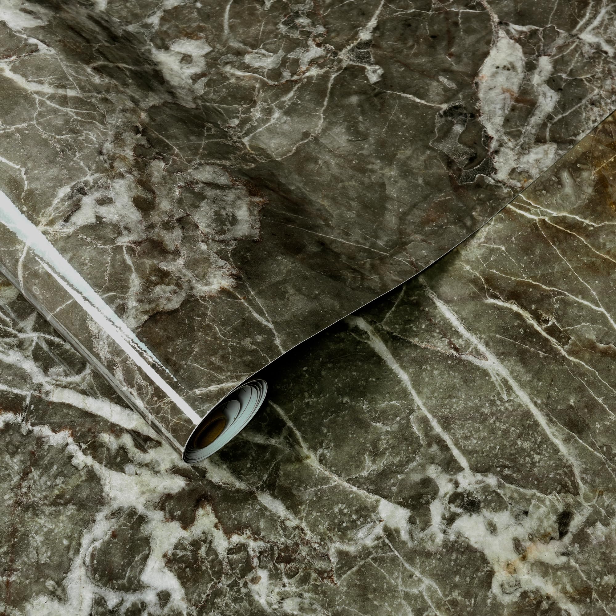 Photo 1 of 16''x118'' Dark Green Marble Contact Paper for Countertops Granite Peel and Stick Wallpaper Contact Paper for Cabinets Drawers Self Adhesive Removable Marble vinyl Wrap for Kitchen Counter Top Covers