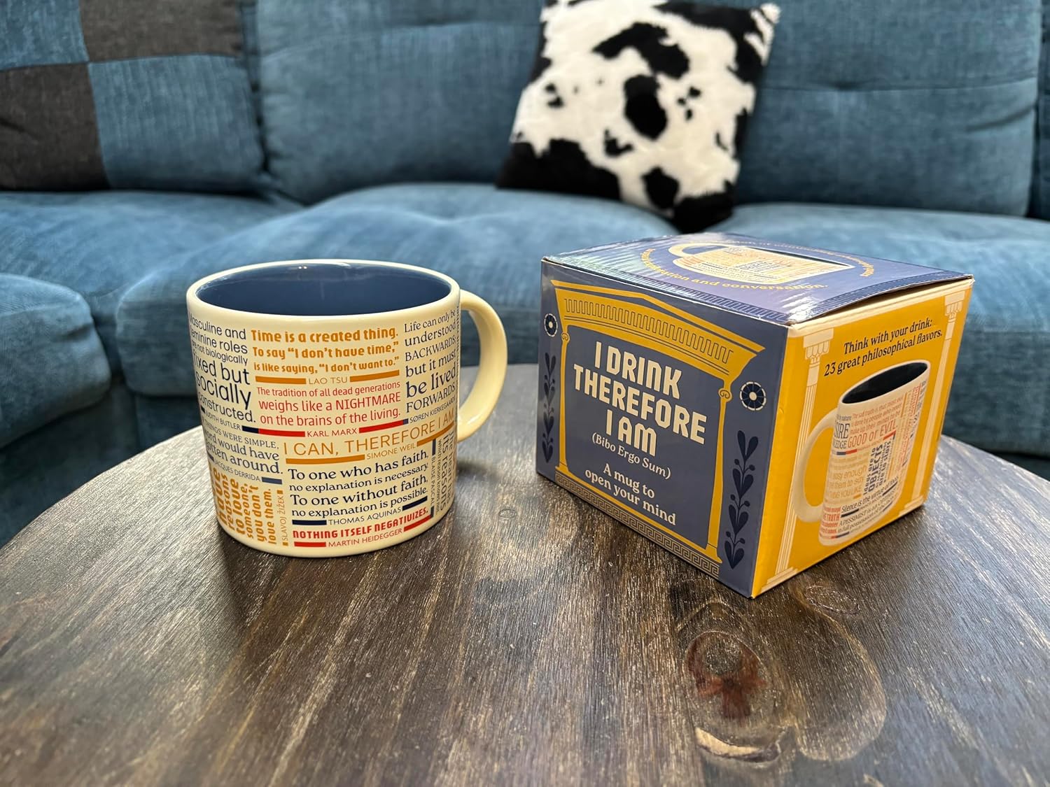 The Unemployed Philosophers Guild I Drink Therefore I Am - Featuring 23 Great Philosophical Quotes - Comes in a Fun Gift Box, 14 oz. - Image 3