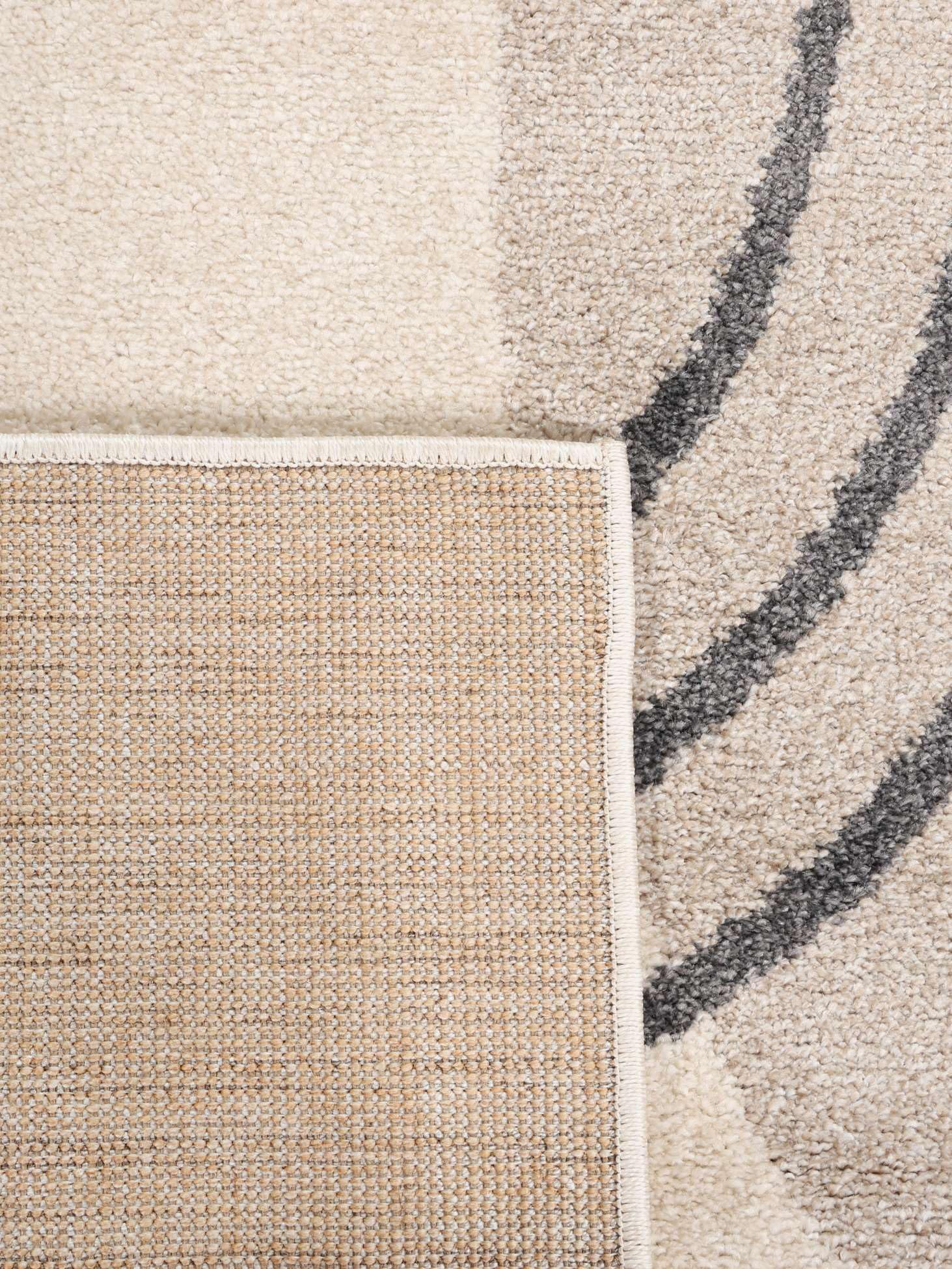 RugVista Amphi Tappeto, 200 x 200 cm, Beige/Giallo | Moderni, Quadrata, Pelo medio, Lavabile solo a secco, Oeko-Tex 100, Soggiorno, Camera da letto