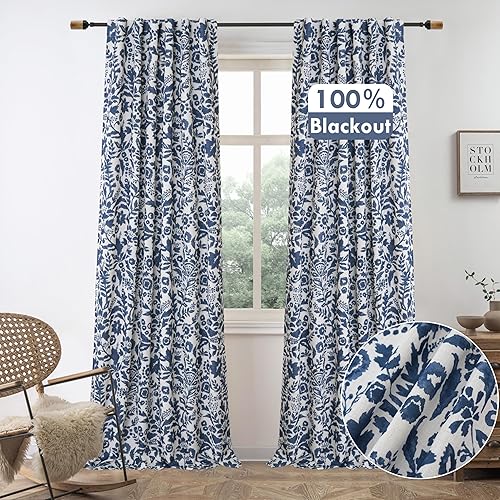 Miniatura 27 de DriftAway Julia - Cortinas opacas de acuarela para oscurecer la habitación, forradas, con aislamiento térmico, ahorro de energía, para ventanas, 2