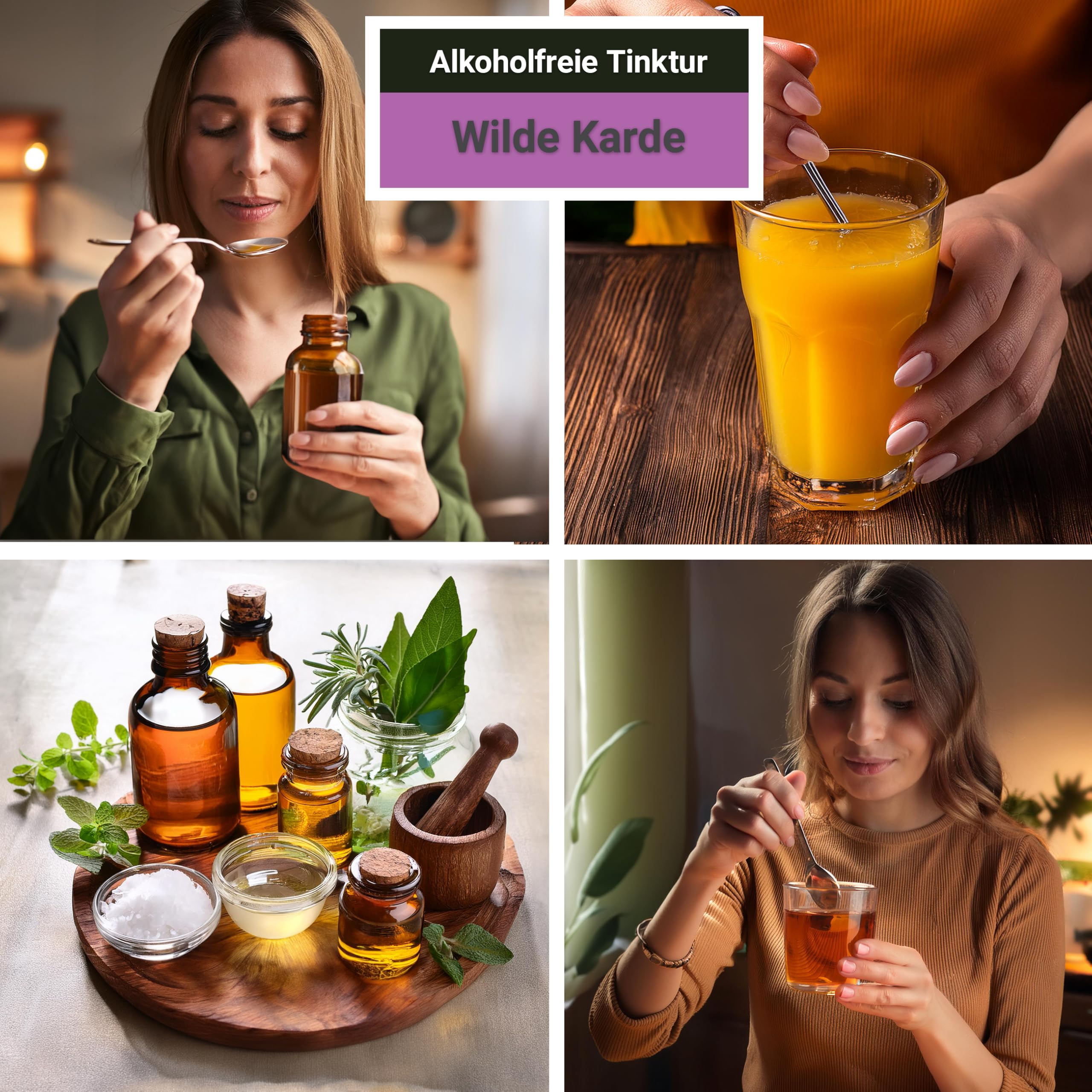 Wilde Karde Tinktur (alkoholfrei) - 150ml, Dipsacus fullonum Tropfen, 1:4 Extrakt, Top Premium Qualität, Hergestellt in Österreich, Vegan